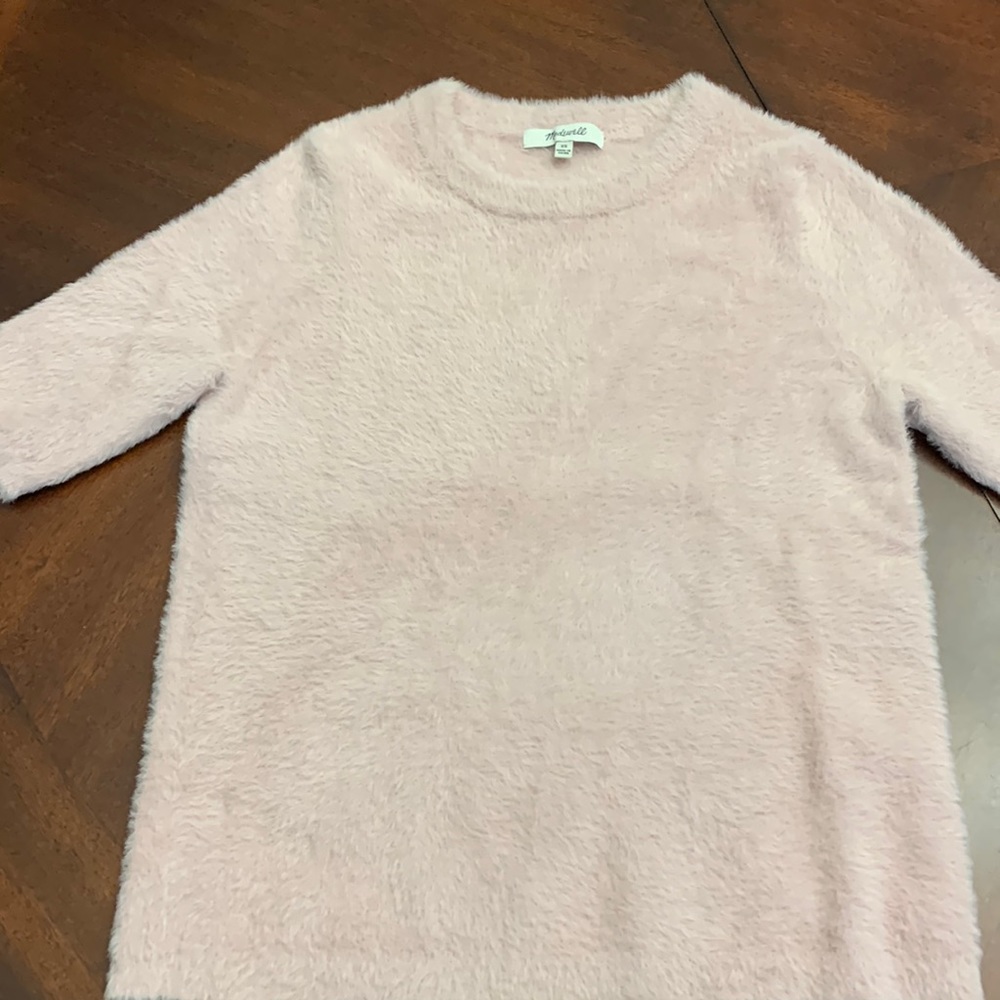 Madewell Pink Fuzzy Soft Crewneck Pullover Sweater Size XS